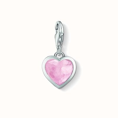 Thomas Sabo Heart Charm Pink 925 Sterling Silver/ Rose Quartz 1361-034-9