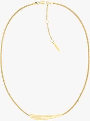 Calvin Klein Women's Elongated Drops Necklace Gold Tone Stainless Steel 35000339