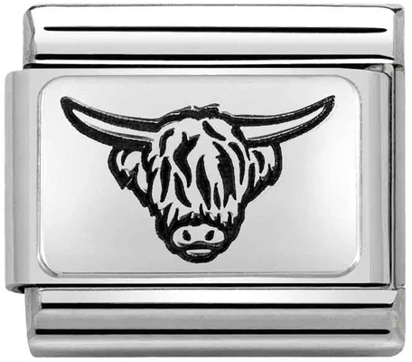 Nomination Classic Highland Cow Sterling Silver & Steel Charm 330111/35