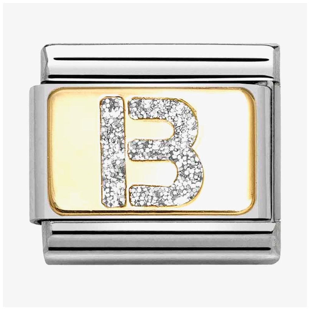 Nomination 030291/02 Classic Letter B Glitter Charm Jewellery