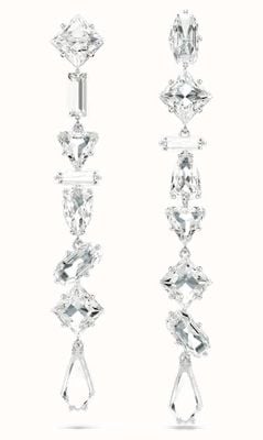 Swarovski Mesmera White Drop Earrings Rhodium Plated 5661687