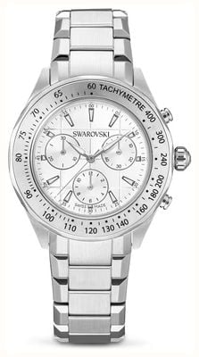Swarovski Dextera tachymetre watch, Swiss Made, Metal bracelet, Silver tone, Stainless steel 5744561