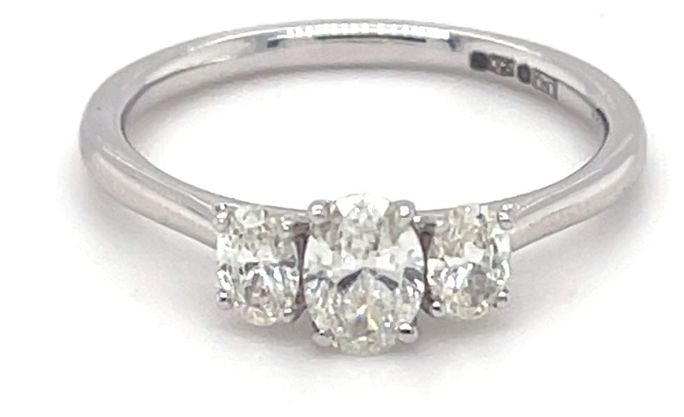 James Moore & Co SR150 0.69ct Oval Natural Diamond Platinum Jewellery