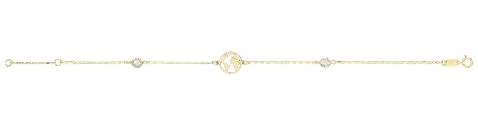 Treasure House BR673 Ladies 9ct Yellow Gold World Bracelet Jewellery