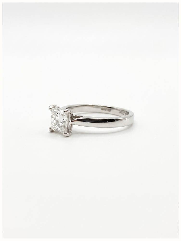 James Moore & Co 0.80ct Princess Natural Diamond Platinum Solitaire Ring J40893 - alternate view 2