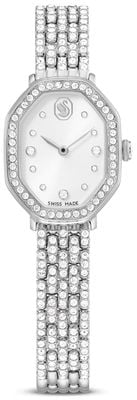 Swarovski Dextera Octagon (23mm) Silver Sunray Dial / Crystal-Set Stainless Steel Bracelet 5749451
