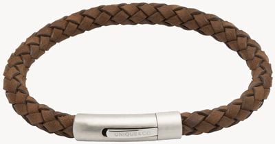 Unique & Co Dark Brown Leather |Steel Clasp | Bracelet B399DB/21CM