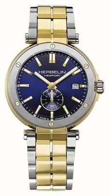 Herbelin Newport Quartz Small-Seconds (40.5mm) Blue Dial / Two-Tone Stainless Steel Bracelet 18389BT1N35