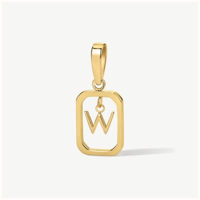 D.LOUISE Gold Tone Floating Initial Pendant - W CH-18-23