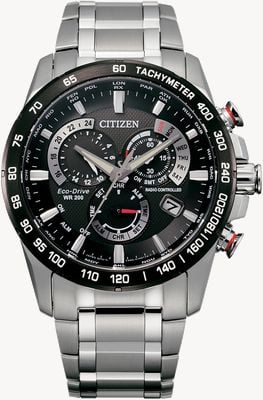 Citizen Men's Radio Controlled Eco-Drive Stainless Steel Chrono Perpetual Calendar A-T CB5898-59E