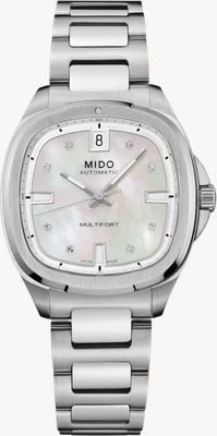 MIDO Multifort TV 35 Automatic (35mm) Mother-of-Pearl Dial / Stainless Steel Bracelet M0493071110600