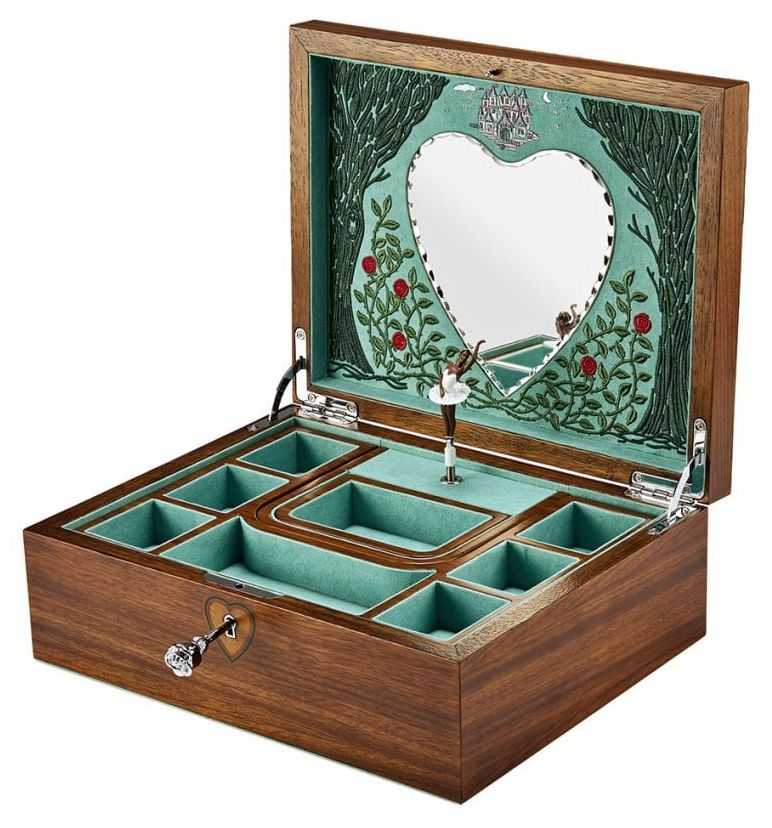 WOLF 190116 Sleeping Beauty Walnut Wood Ballet Musical Jewellery