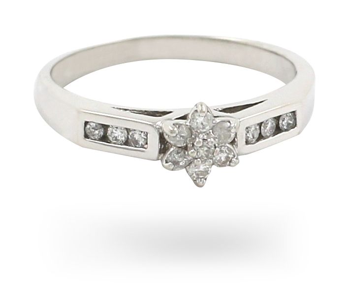 James Moore JM9457 9k W/gold Dia Cluster Ring Jewellery