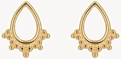 Elements Gold Gold Plated Sterling Silver Open Tear Drop Ornate Stud Earrings E6168