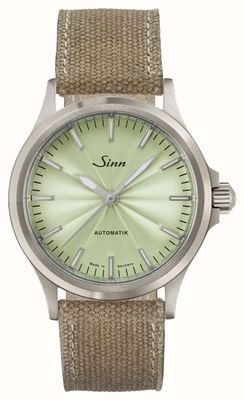 Sinn 556 Limited Edition 'One of 300' (38.5mm) Sage Guilloché Dial / Brown Canvas Strap 556.0123 CANVAS