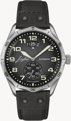 Junghans Pilot Automatic (43.3mm) Dark Grey Dial / Black Leather Strap 27/4490.00