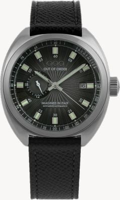 Out Of Order Torpedine Eclipse Automatic (42mm) Black Guilloché Dial / Black Leather Strap Watch OOO.001-31.NE.GU