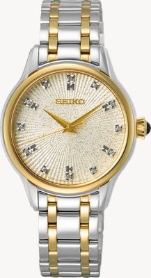Seiko Classic Crystal Quartz (29.5mm) Sparkling Cream Dial / Two-Tone Stainless Steel Bracelet SRZ550P1