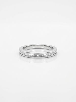 12 Stone Baguette Natural Diamonds 18ct White Gold Eternity Ring JM4184