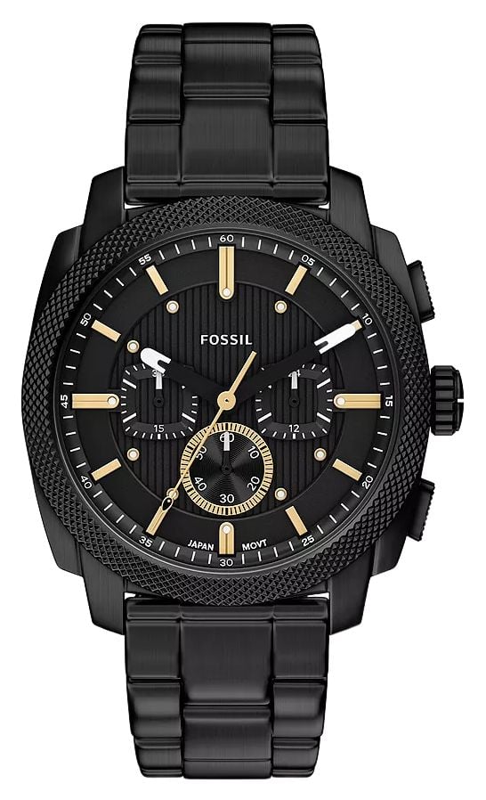 Fossil FS6222 Machine 44mm Chronograph Black Stainless Steel Watch