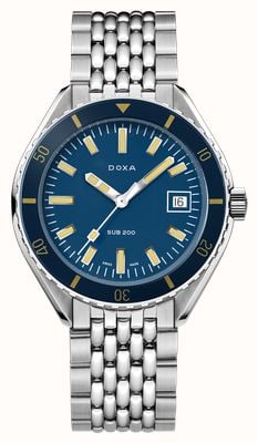 DOXA SUB 200 Caribbean (42mm) Dark Blue Iconic Dial / Stainless Steel Rice-Grain Bracelet 799.10.201.10