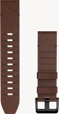 Garmin QuickFit Bands (22mm) Walnut Brown Leather with Black Hardware - Strap Only 010-14507-20