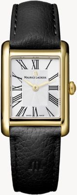Maurice Lacroix Fiaba Square (24mm) Silver Sunbrushed 'fliniqué' Dial / Black Leather Strap FA1205-PVY01-110-2
