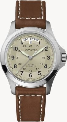 Hamilton Khaki Field King Automatic (40mm) Beige Dial / Brown Leather Strap H64455523