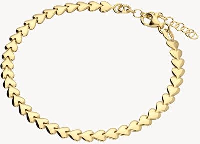 Gold-plated Bracelet With Flat Interlinked Hearts H4443/19