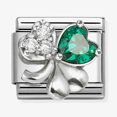 Nomination Classic Green Clover Cubic Zirconia Charm 330322/10