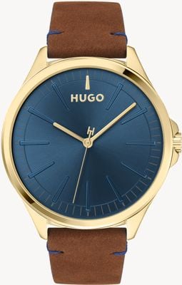 HUGO #SMASH | Blue Dial | Brown Leather Strap 1530134