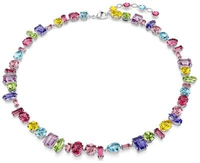Swarovski Multicoloured Gema Necklace Rhodium Plated 5656397