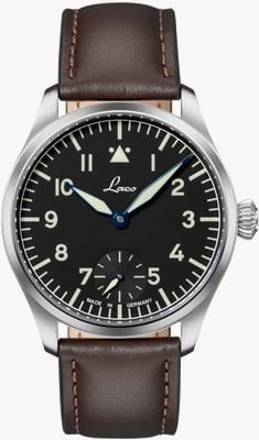 Laco Ulm 42.5 (42.5mm) Black Dial / Brown Leather Strap 862118.2