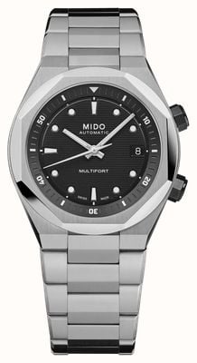 Mido Multifort 8 Two Crowns Automatic (38.4mm) Black Dial / Stainless Steel Bracelet M0475071105100