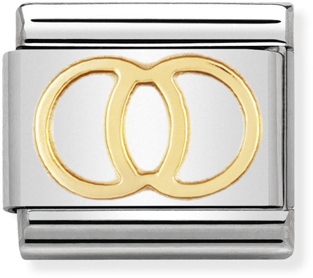 Nomination Classic Wedding Rings 18ct Gold & Steel Charm 030109/21