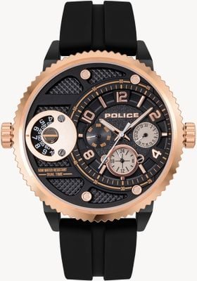 Police RAY Quartz Chronograph (51mm) Black Dial / Black Silicone Strap PEWJQ2195241