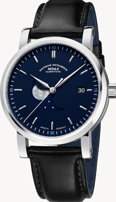 Mühle Glashütte Teutonia IV BlueMoon With Black Premium-Leather Strap M1-44-62-LB