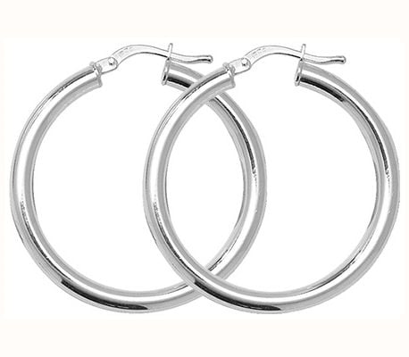 Silver 25mm Plain Hoop Sleeper Earring G5092