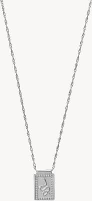 Cluse Force Tropicale Silver Twisted Chain Tag Pedant Necklace CLJ22014