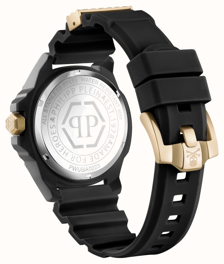 Philipp Plein The Skeleton ECOCERAMIC, Orologio Da Uomo Automatico, Cassa In Ceramica Ecologica A Forma Di Tonneau, Cinturino In Silicone Nero, 44 Mm - 2