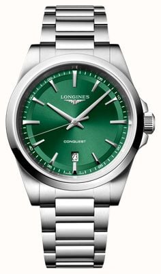 LONGINES Conquest Quartz (41mm) Sunray Green Dial / Stainless Steel Bracelet L38604096