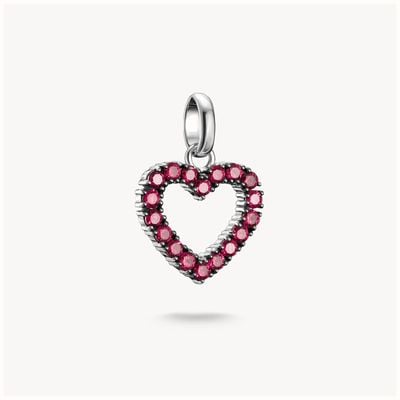 Thomas Sabo Charm Pendant Heart With Red Stones Connect Silver CC1237-639-10