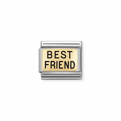 Nomination Composable Classic PLATES (IC) In Steel And 18k Gold BEST FRIEND 030166/05