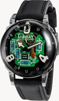 U-Boat U-65 TEK SS (44mm) PCB Circuit Effect Dial / Black Leather Strap Watch 3364