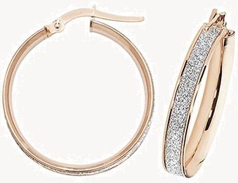 Treasure House 9k Rose Gold Hoop Earrings 20 mm ER1023R-20