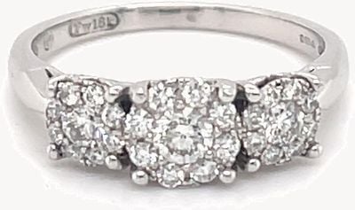 18k White Gold 0.50ct Diamond Ring (Size N) JM4572