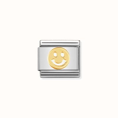 Nomination COMPOSABLE Classic FUN SMILE in Stainless Steel with Bonded Yellow Gold 030110/06