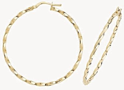 Treasure House 9k Yellow Gold Hoop Earrings 40 mm ER1008-40