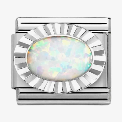 Nomination Classic White Opal Sterling Silver Charm 330507/07