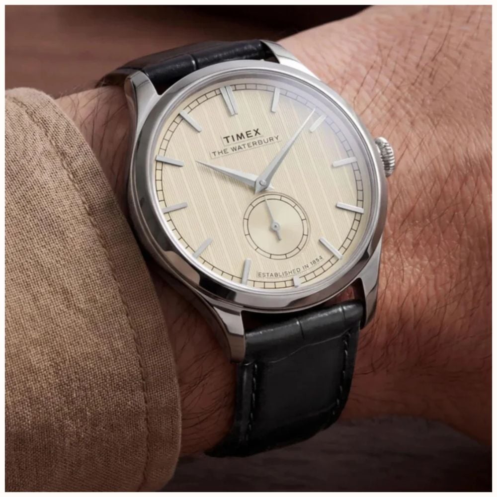 Timex Waterbury 39mm Small Seconds White Dial Leather Mens Quartz TW2Y92000 - alternate view 2